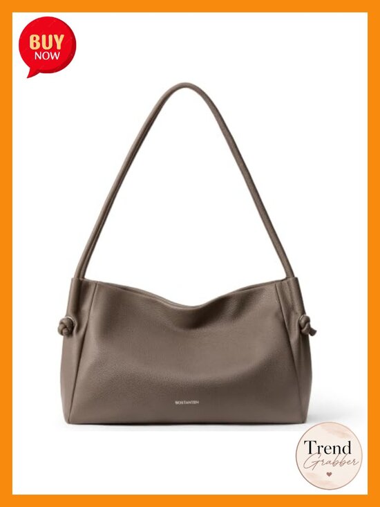 Handbags - Pebbled Vegan Leather Shoulder Bag Soft Hobo Handbag Lightweight